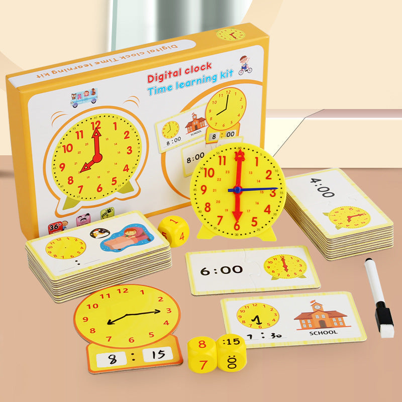 Specialized Clock Teaching Aids for Elementary School: Clock Models for First and Second Graders, Alarm Clock Face, Children's Learning Time Toys