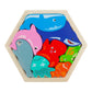 Cross-Border Children's Wooden Three-Dimensional Hexagonal Puzzle Animal Transportation Puzzle Building Blocks Early Education Educational Toys