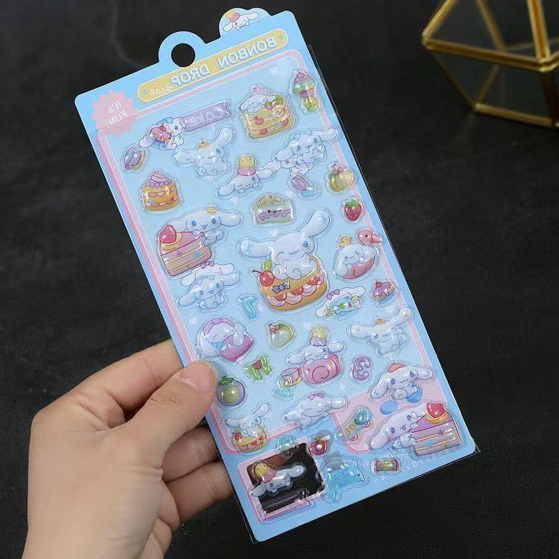 High-Quality Second-Generation Cartoon 3D Relief Hollow Stickers Cute Reward 3D Stickers Wholesale