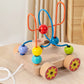 Children's Early Education Second-Line and Third-Line Bead Puzzle Beaded Hand-Eye Coordination Animal Maze Track Trailer Wooden Toy