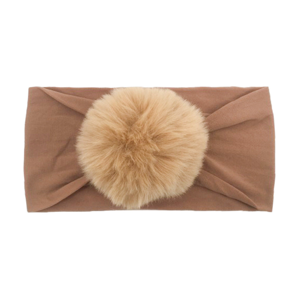 2023 new children's seamless hair band Europe and the United States new baby nylon fur ball headscarf baby hair band