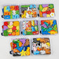Cross-Border Children's Wooden Three-Dimensional Hexagonal Puzzle Animal Transportation Puzzle Building Blocks Early Education Educational Toys