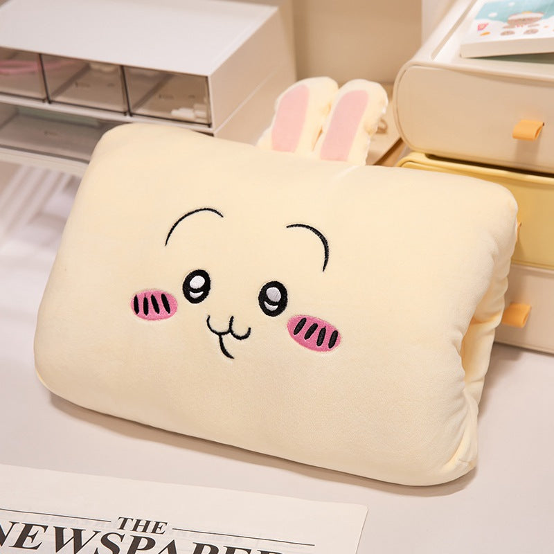 Cartoon winter warm hand pillow can be inserted cute plush toy doll pillow learn girls warm hand doll