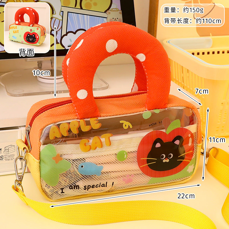 Good-Looking Student Handbag, Small Backpack, Cute Contrasting Color Small Shoulder Bag, Stationery Bag, Large Capacity Pencil Case