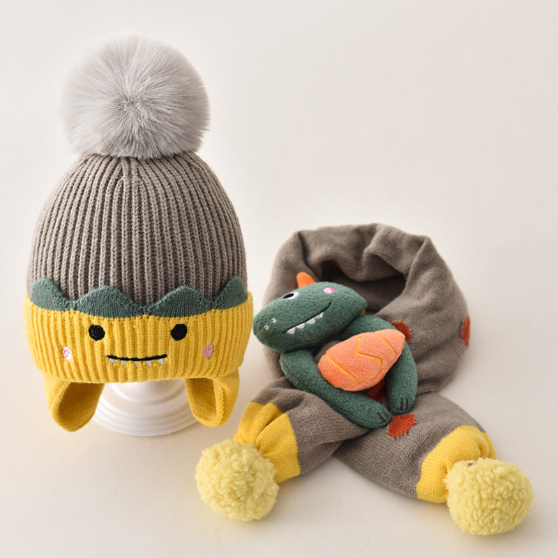 Children's Hat Boy's Winter Baby's Wool Hat Ear Protection Boy's Scarf suit Girl's Baby Toddler Autumn and Winter