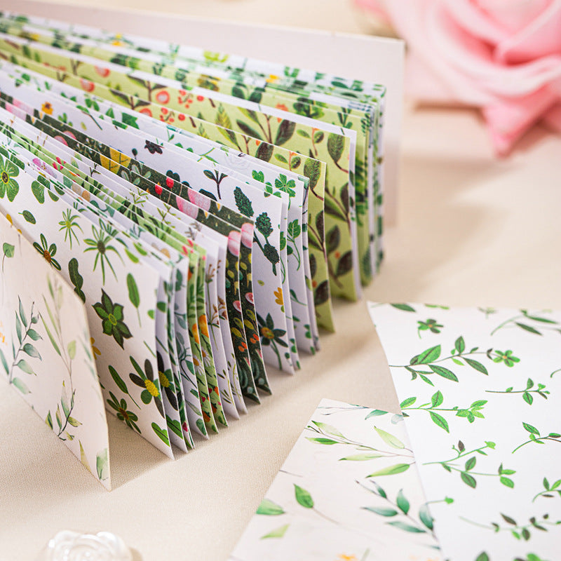 Dream Flower Floral Washi Sticker Book Plant Floral Handbook with Background Decoration Basic Stickers