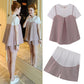 Pregnant women's clothing spring and summer striped two-piece suit 2022 new belly pants short sleeve loose pregnant women's T-shirt top tide
