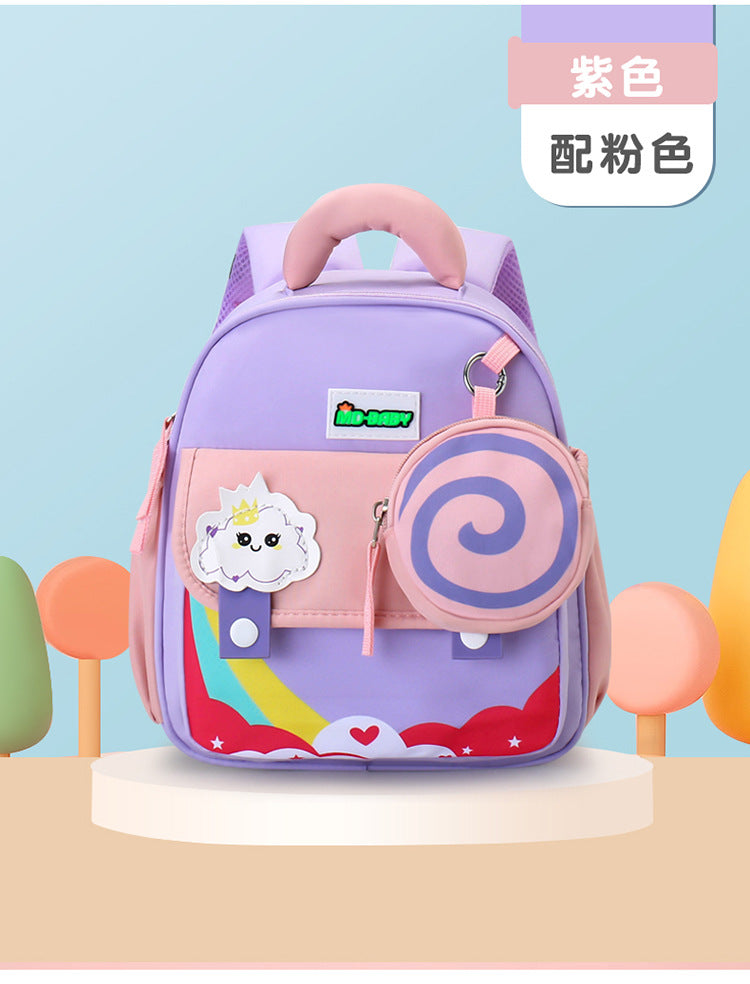 2025 New Kindergarten Schoolbag Boys and Girls Backpack Cartoon Cute Ultra-light Lightweight Large Capacity Casual Backpack
