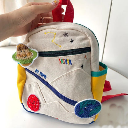 2024 New Children's Kindergarten Cartoon Boys and Girls Sun Long Neck Small Dinosaur Shoulder Flip Fruit Small Backpack