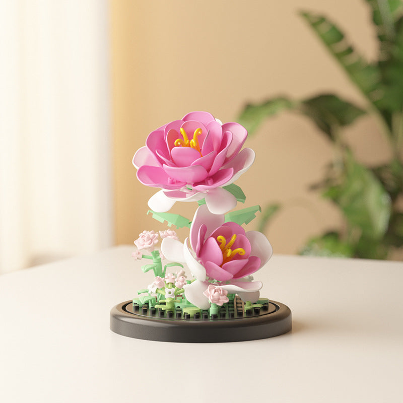 [wholesale generation] simulation of eternal flowers lily rose blocks compatible with Lego toy ornaments Valentine's Day gift