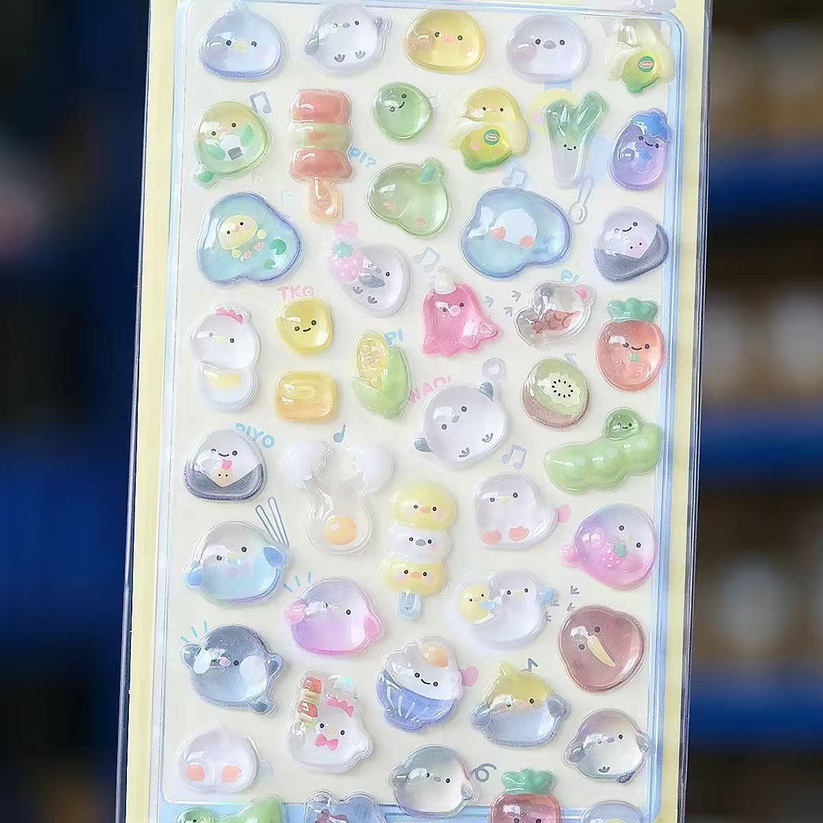 High-Quality Second-Generation Cartoon 3D Relief Hollow Stickers Cute Reward 3D Stickers Wholesale