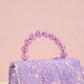 2024 new elegant princess style bag girl trend small square bag pearl portable high value sequin bag wholesale