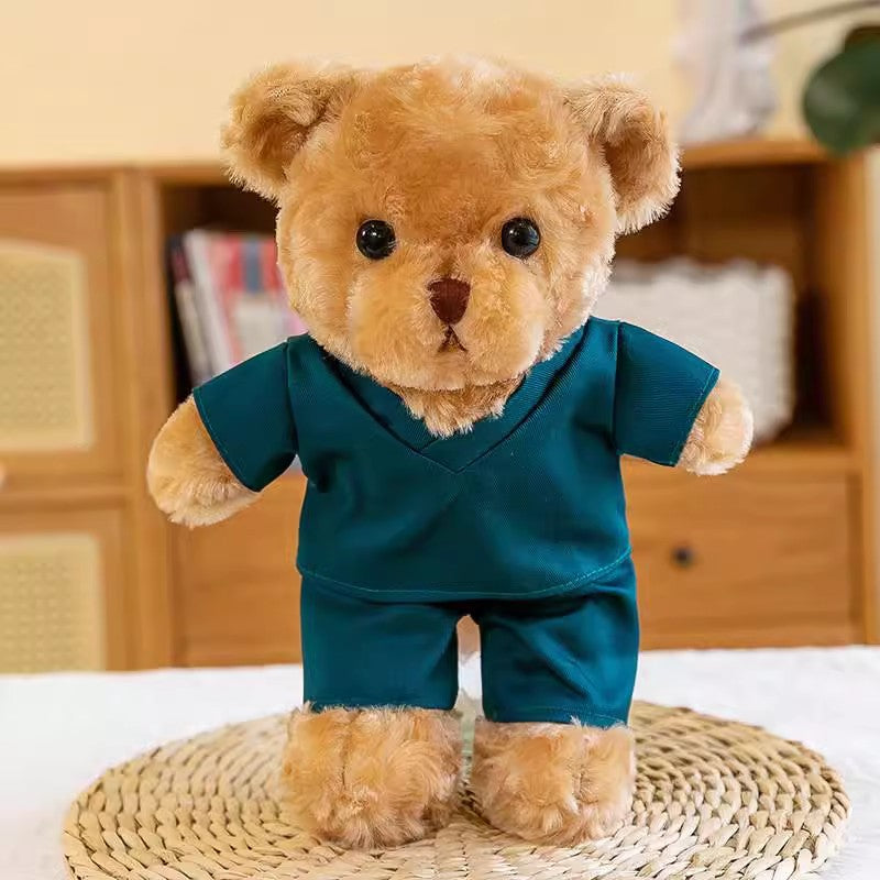 Nurse Uniform Doctor College Student Teddy Bear Doll Plush Toy Graduation Gift Logo