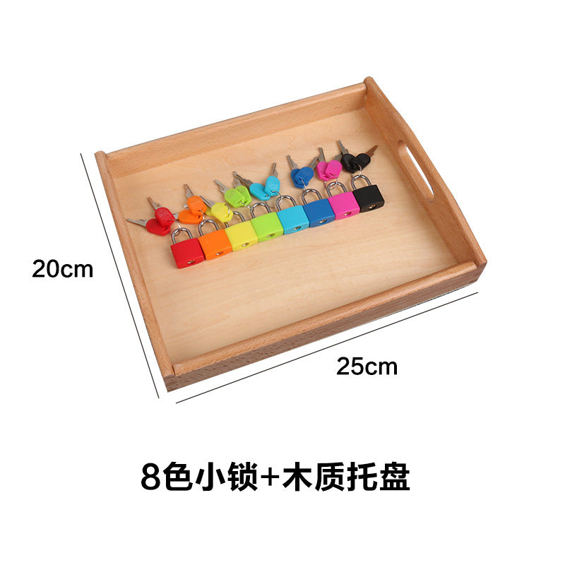 Montessori teaching aids colorful small lock learning unlocking game children's early education Montessori key lock sensory toys