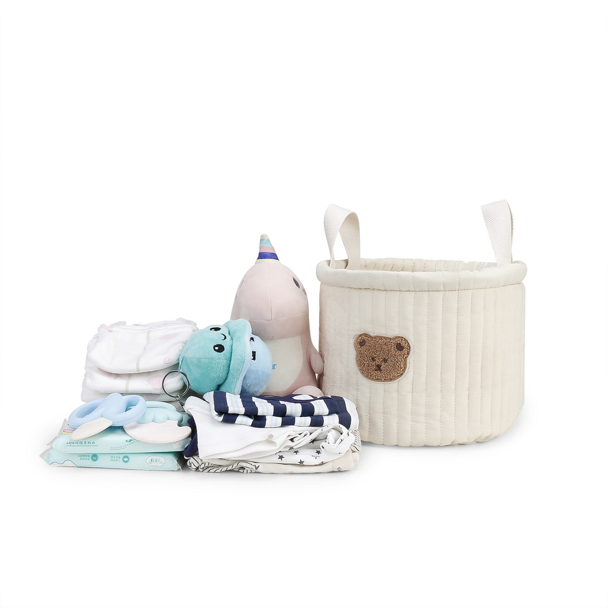 Korean Ins Clothes Storage Basket Baby Diaper Storage Basket Household Quilted Kidsren's Toys Sundries Multi-Purpose Storage