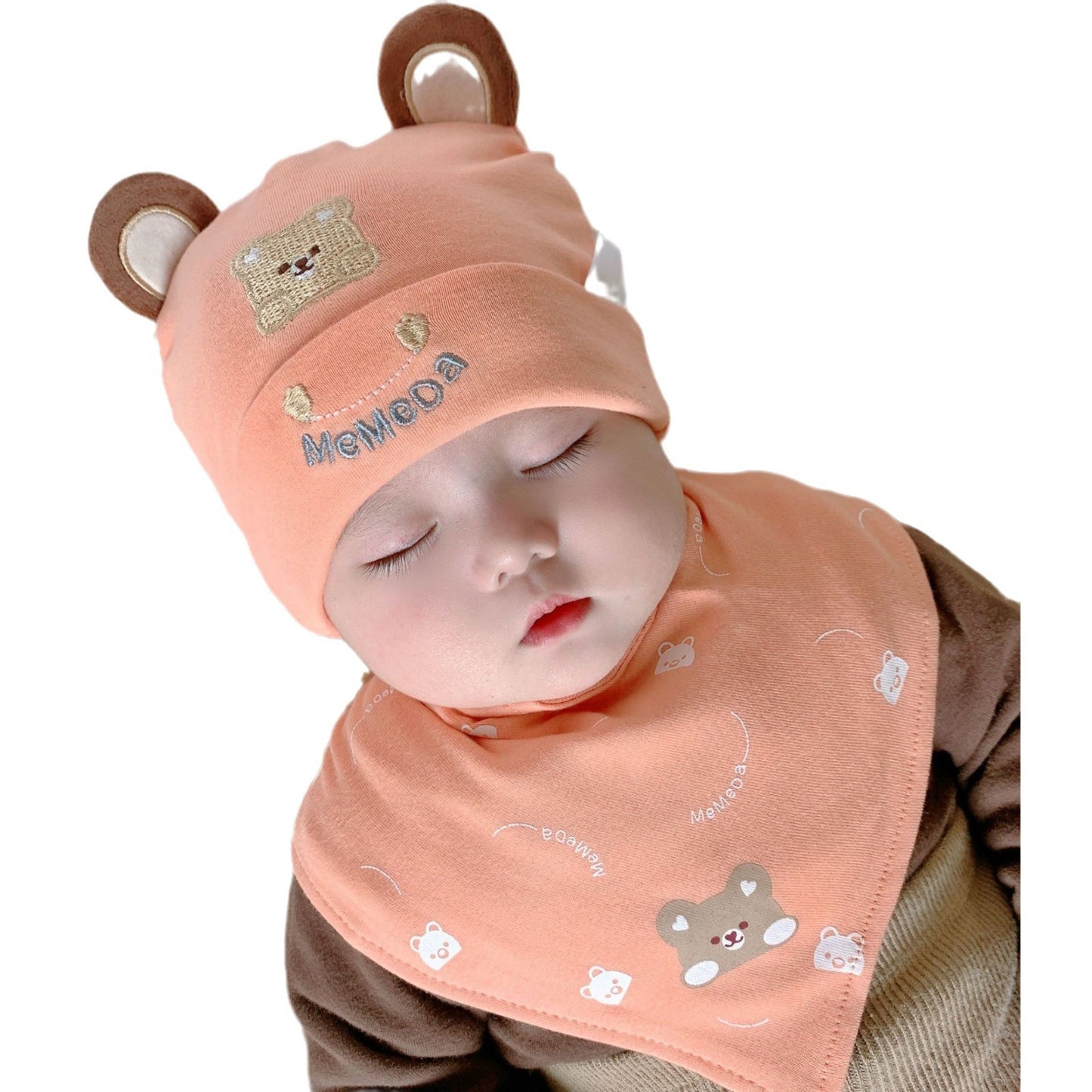Katu Bear Infant Hat Spring & Fall 3-6-12 Months Male and Female Baby Pullover Hat Cotton 100-Day Sleeping Hat