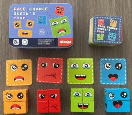 Tiktok-Style Face-Changing Magic Cube Smiley Face Fun Expression Building Block Puzzle Children's Toy Logical Thinking Educational