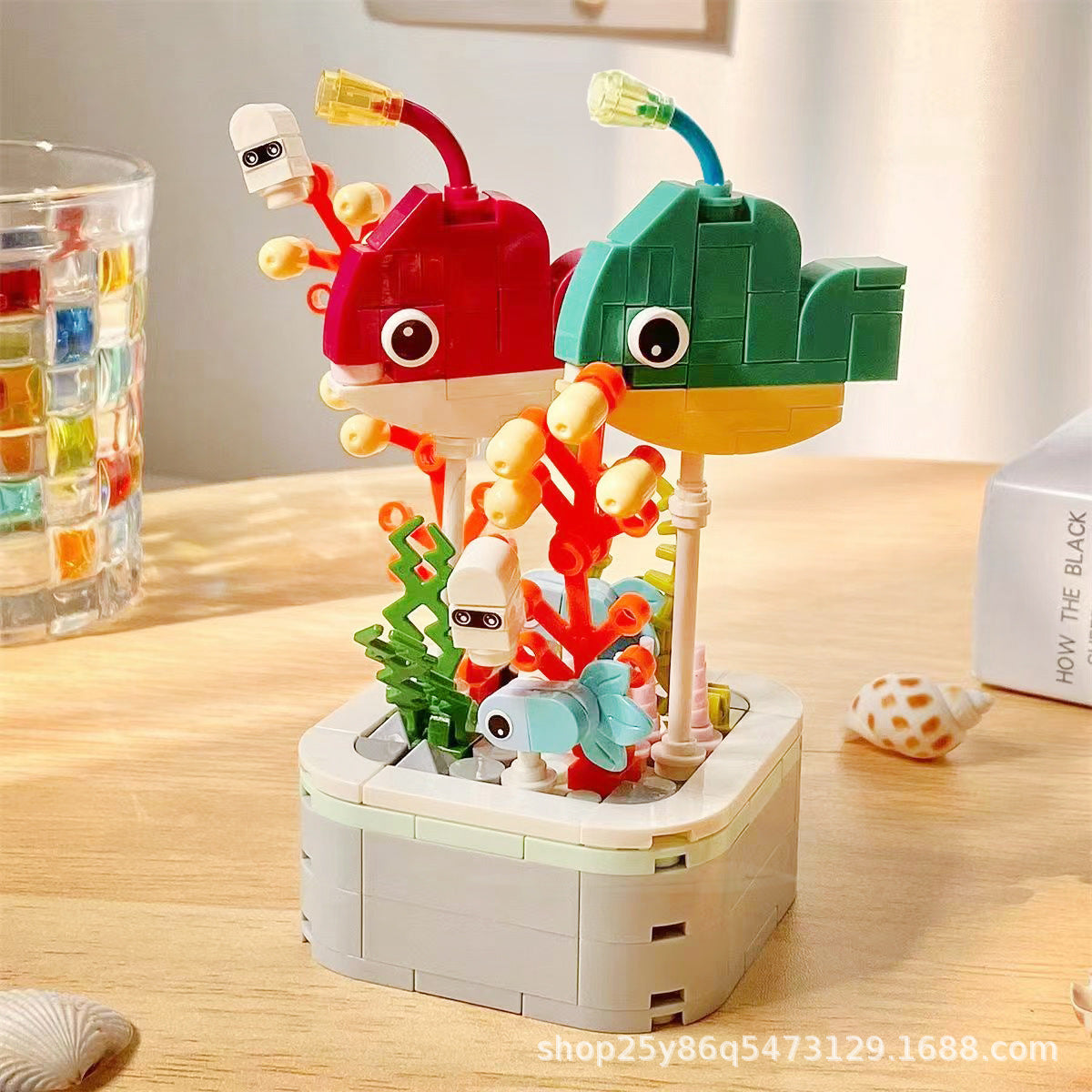Children's Day Gift Compatible Lego Marine Animals Shark Clownfish Cartoon Doll Assembled Building Blocks Toy