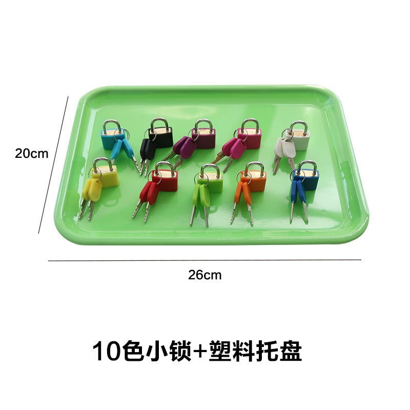Montessori teaching aids colorful small lock learning unlocking game children's early education Montessori key lock sensory toys