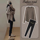 2025 Maternity Sweater Long-Sleeved Top, Lazy Style Loose Round Neck Autumn and Winter New Style Side Slit Loose Top