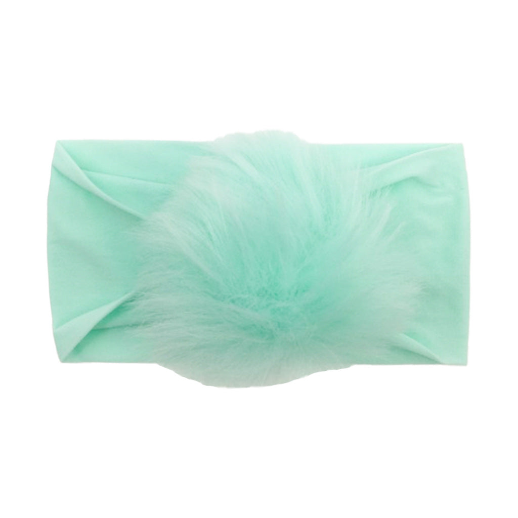2023 new children's seamless hair band Europe and the United States new baby nylon fur ball headscarf baby hair band