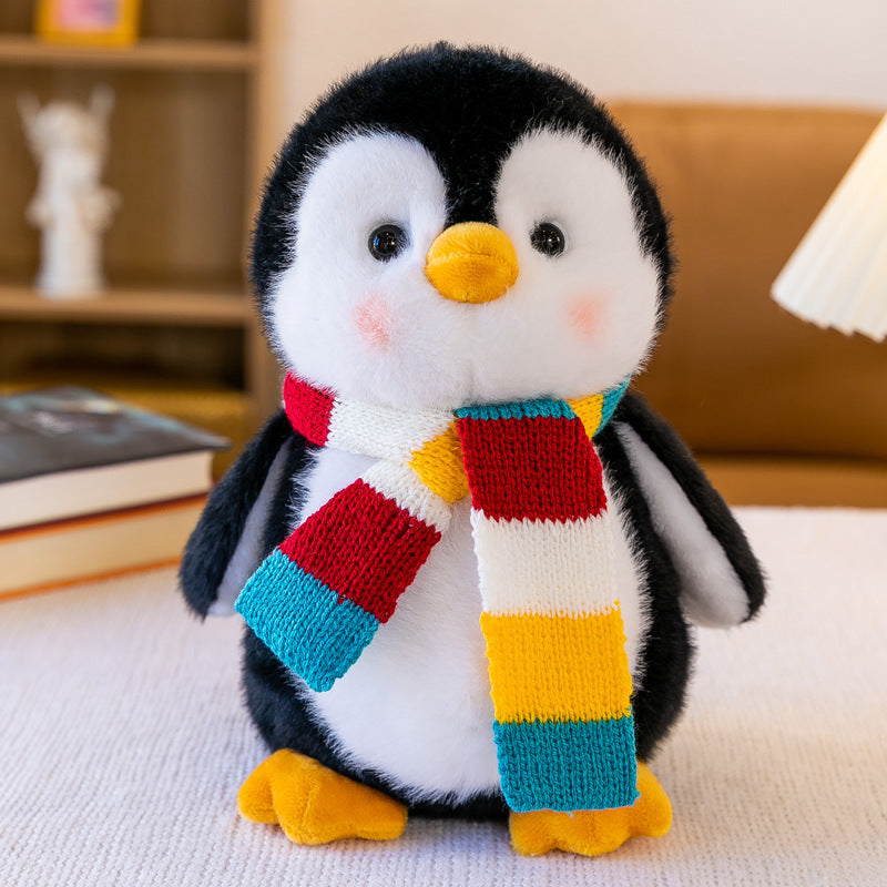 Cute Christmas Penguin Plush Teddy Bear Small Doll Machine Toy Living Room Decoration Children's Gift