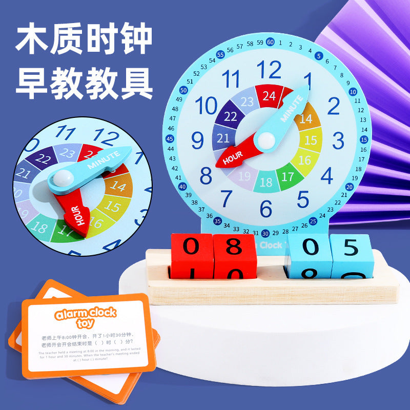 Specialized Clock Teaching Aids for Elementary School: Clock Models for First and Second Graders, Alarm Clock Face, Children's Learning Time Toys
