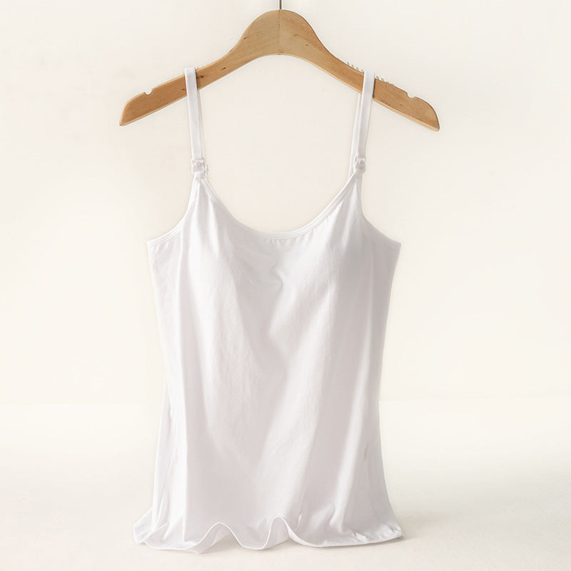 2025 New Style Breastfeeding Cotton Camisole for Pregnant Women with Chest Pad for Pregnant Women in Summer