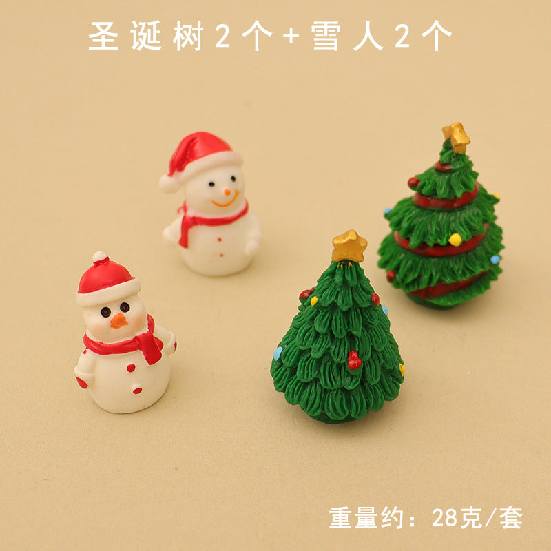 Dollhouse Doll House Snowman Christmas Tree Ginger Biscuit Man Decoration Scene Ornaments Model Christmas Wreath