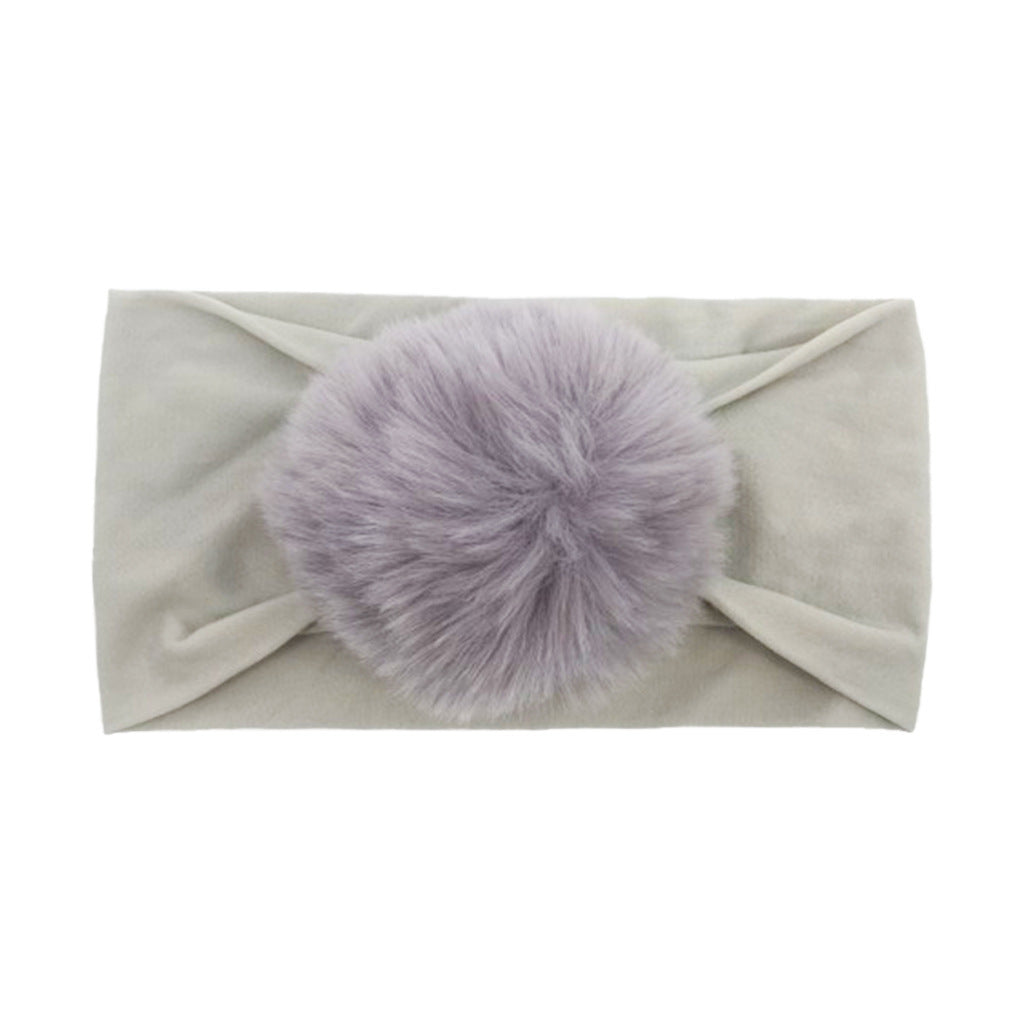 2023 new children's seamless hair band Europe and the United States new baby nylon fur ball headscarf baby hair band