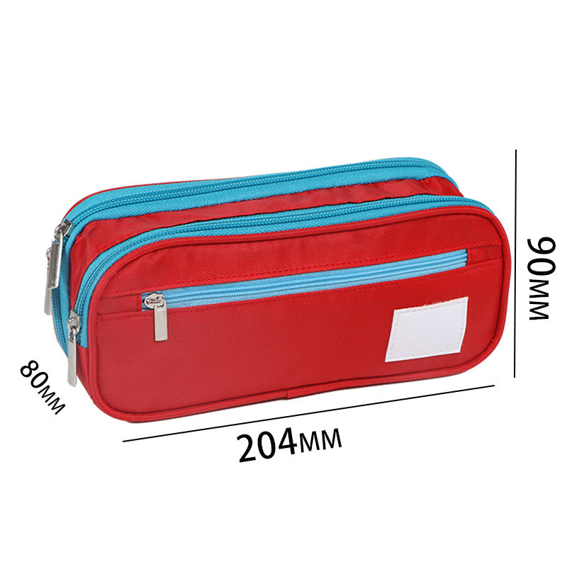 Large-Capacity Stationery Box, Double-Layer Multi-Functional Student Simple Pencil Case, Japanese and Korean Version, Portable Pencil Case for Primary and Secondary School Students