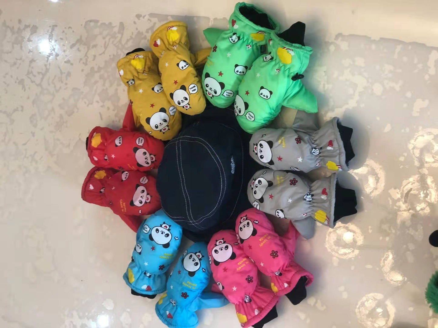 3-10 children's ski gloves outdoor riding gloves winter warm waterproof children's gloves play snow not wet hands