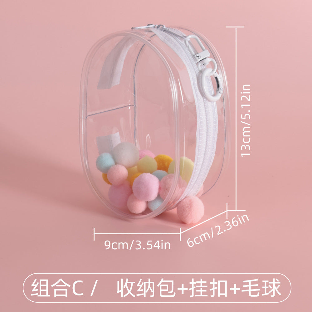 10cm13cm baby out walking baby bag pvc transparent bag star doll should aid cotton doll display storage bag