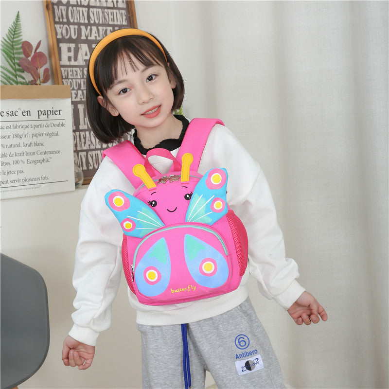 Cute Butterfly Children's backpack fashionable western style girls' schoolbag Western style versatile high-looking girl's anti-Lost Backpack