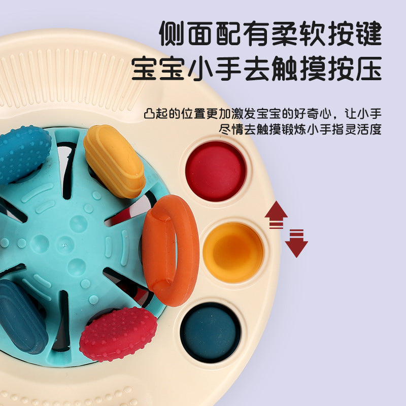 Cross-Border Baby Pull-Along Toys, Early Education Sensory Toys, Baby Can Chew Soft Rubber Flying Saucers, Sensory Training Toys
