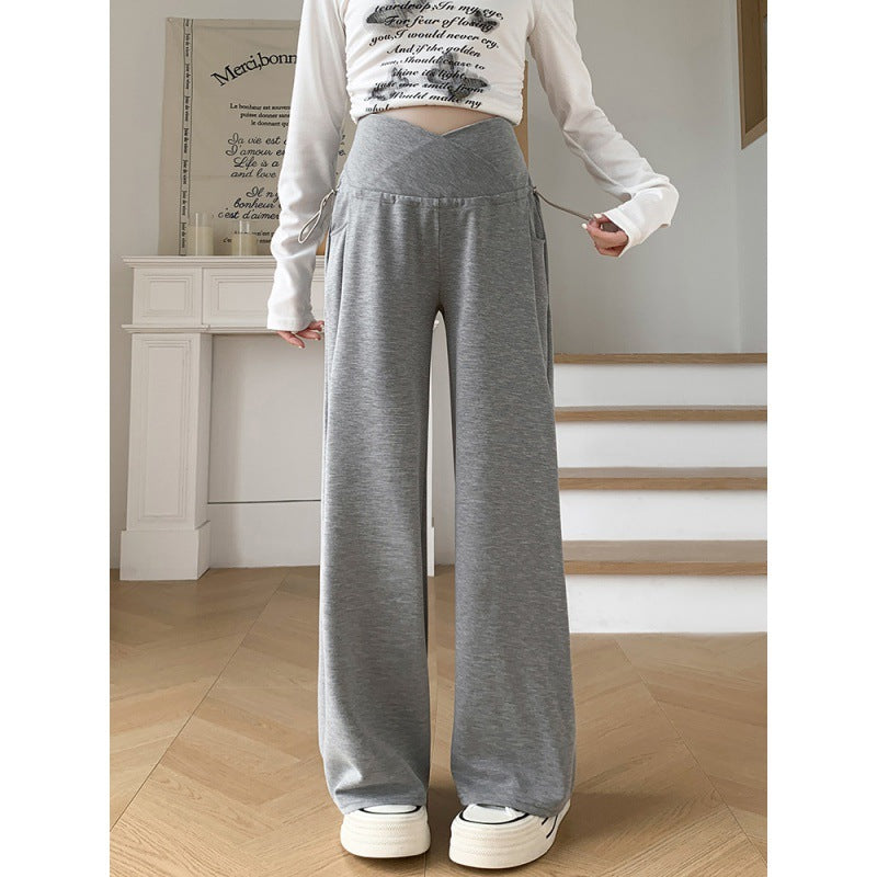 Real shot pregnant women pants spring and autumn outer wear 2025 new casual wide leg pants early pregnancy pants maternity spring clothes