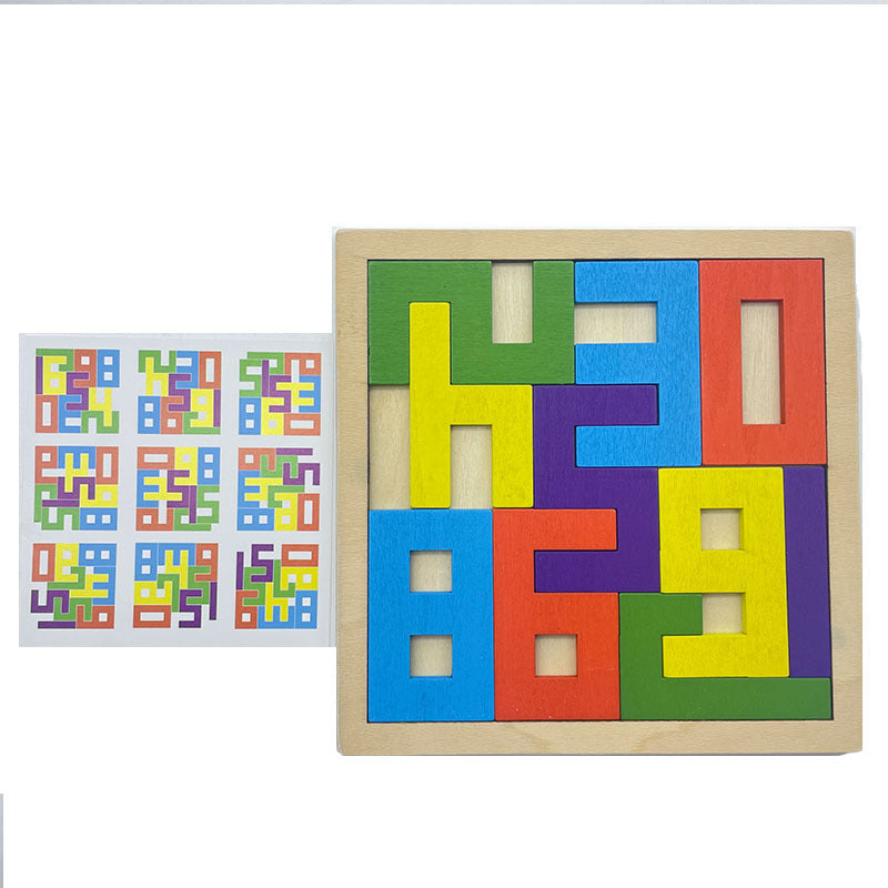 Factory Wooden Early Education Boys and Girls Accumulates Tetris Jigsaw Puzzle 3456-year-old Children's Educational Toys