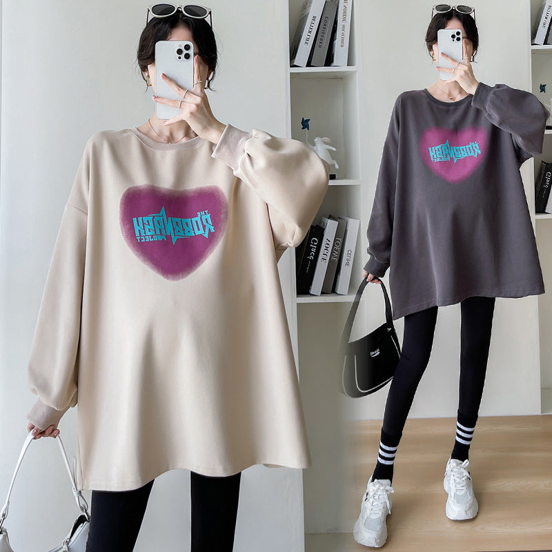 Pregnant women's autumn and winter autumn coat 2023 spring fashion loose sweater dress autumn T-shirt thin