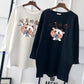 Pregnant Women's Autumn Cotton Top Mid-length Long-sleeved Loose Korean Fashion Trendy Mom's Pregnancy T-shirt Winter Base Shirt