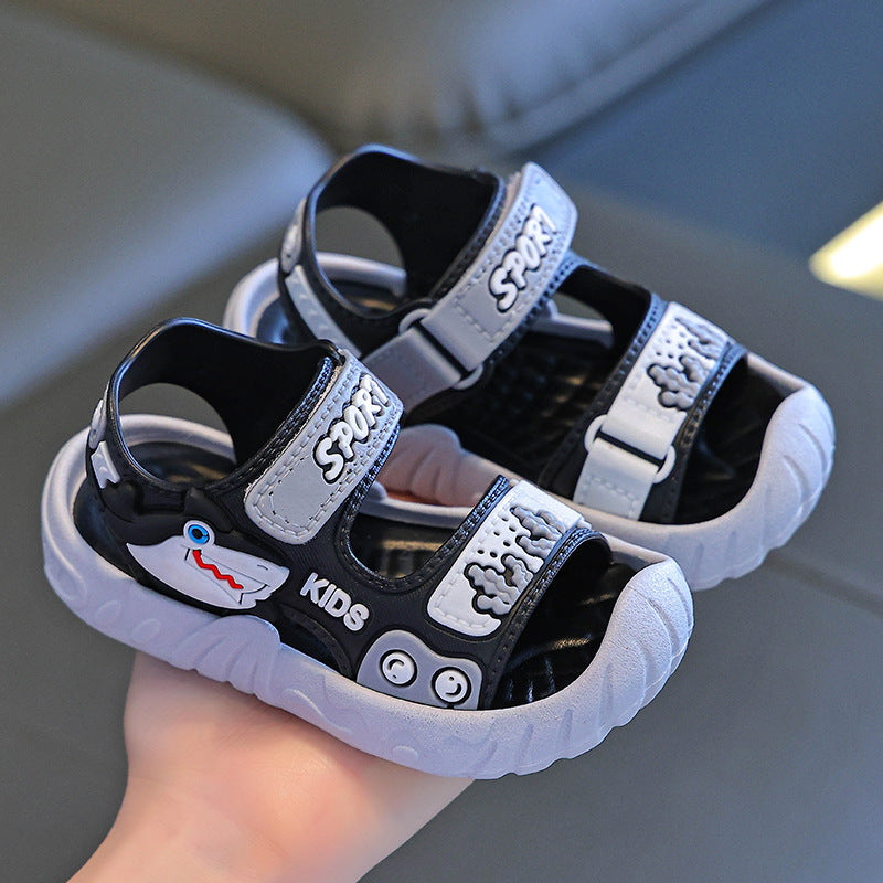 Men's Baby Sandals Summer New Open Toe Fashion Breathable Toe Beach Shoes Baby Soft Sole Non-slip Toddler Shoes