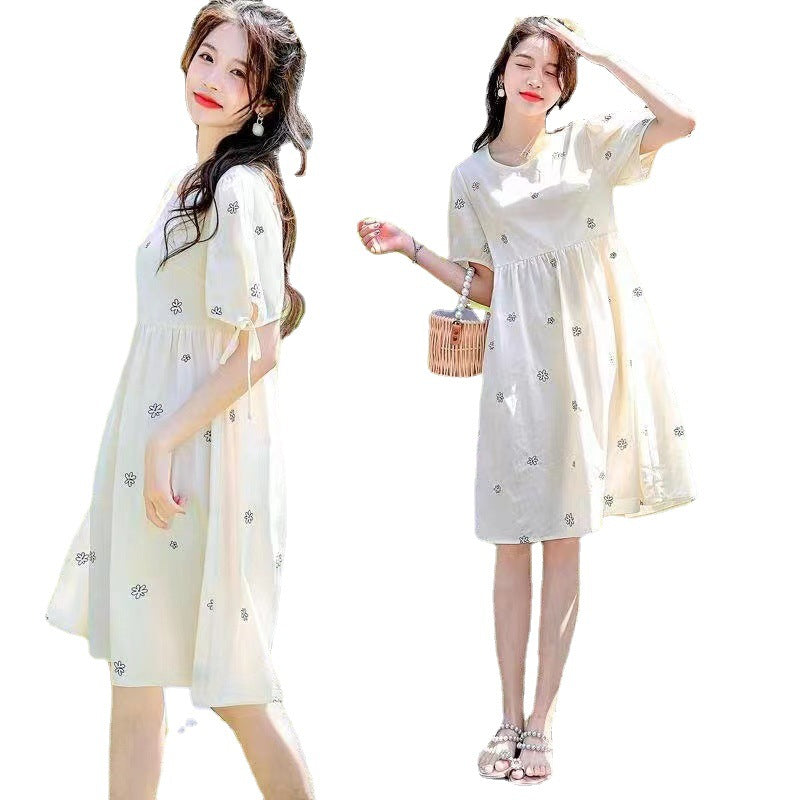 Pregnant Women's Summer Dress Printed dress Internet Popular 2022 suit Summer Thin Summer Skirt Top-grade Maternity Dress