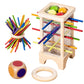Wooden Kidsren's Stick Insertion Game Baby Draw Stick Color Cognitive Pitching Montessori Family Interactive Toy