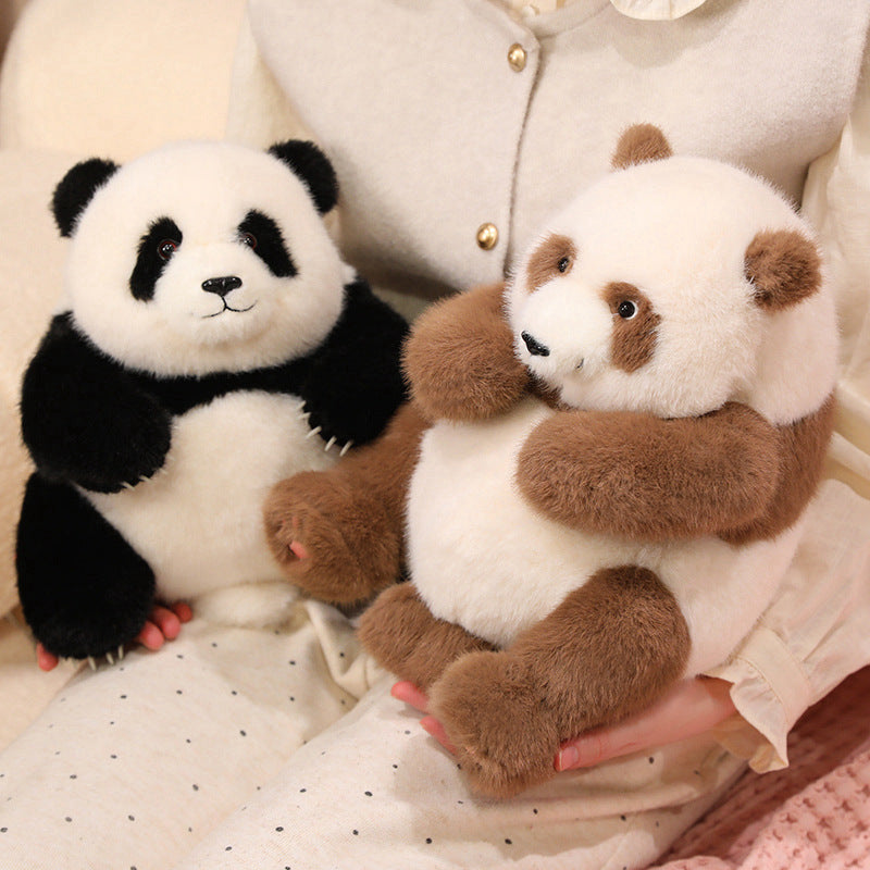 Simulated National Treasure Giant Panda Huahua Qizai Plush Doll Toy Rag Doll Kidsren's Gift Sleeping Hug Doll