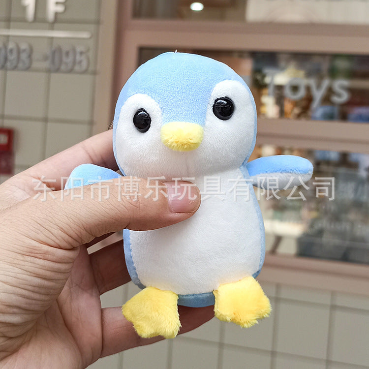 Creative cartoon four-sided bullet Penguin plush pendant cute animal doll bag car key chain pendant wholesale