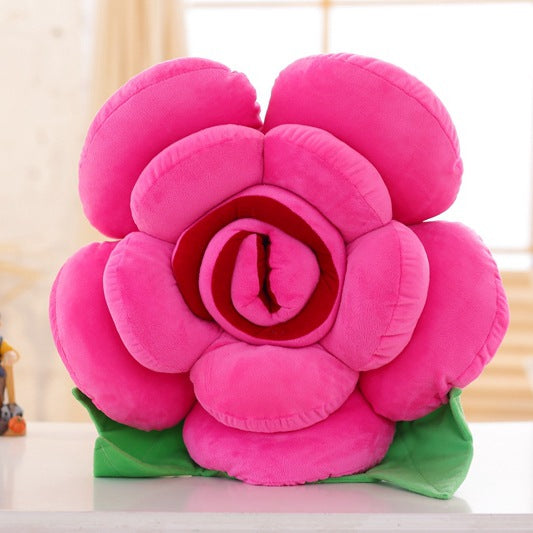 Creative Ins Three-dimensional Rose Pillow Plush Cushion Home Sofa Simulation Rose Girlfriend Valentine's Day Gift