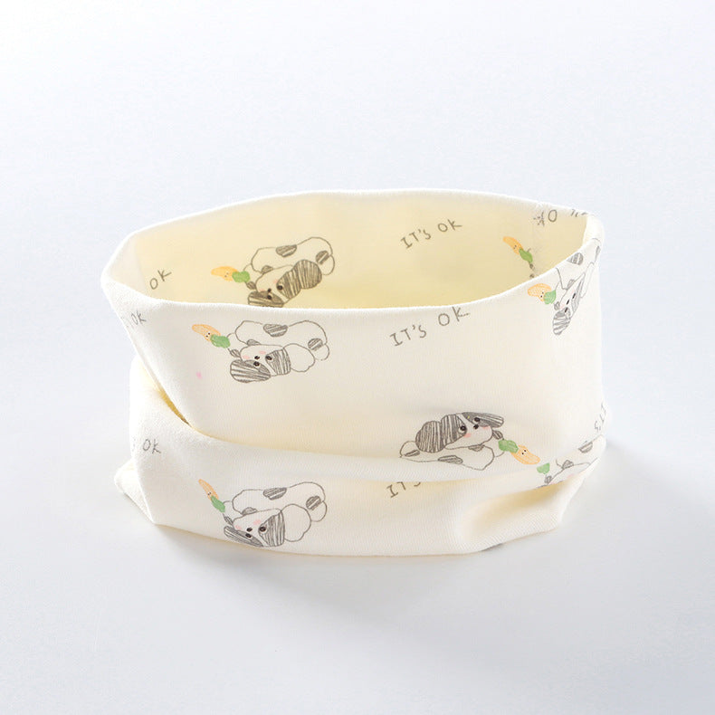 Loveable Amoy Children's Scarf Autumn and Winter Pure Cotton Class A Baby Cartoon Baby's Head Windproof Warm Neck Sleeve