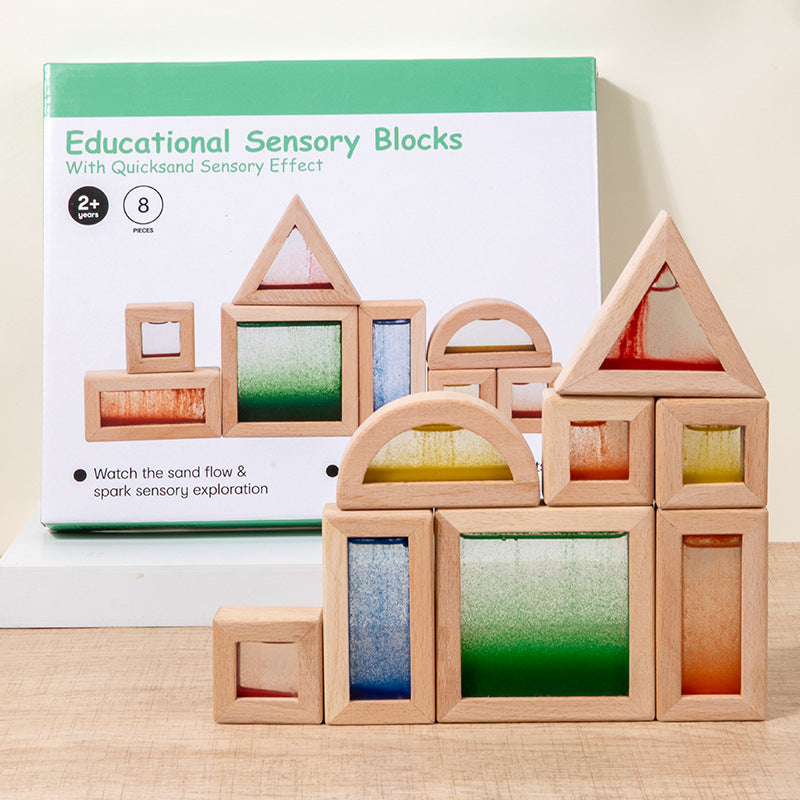 Acrylic Transparent Color Light and Shadow Building Blocks Baby Creative Construction Early Education Educational Toys Children's Rainbow Building Blocks