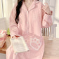 Lunar Clothing Spring and Autumn Air Cotton Thick Postpartum Breastfeeding dress Doll Collar Pregnant Women Pajamas for Outer Wear
