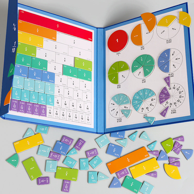 Magnetic Fraction Disk Demonstrator Numerator and Denominator Cognitive Addition and Subtraction Operation Third Grade Primary School Mathematics Teaching Aids Toys