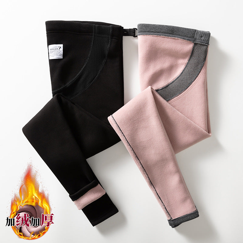 Pregnant Women's Leggings Spring and Autumn Outer Wearing Cotton plus size Autumn Pants fleece-lined Belly-supporting 150.00kg Pregnant Women's Nine-point Pants